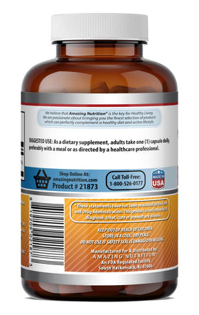 Riboflavine 400 mg Amazing Nutrition avec des capsules à côté