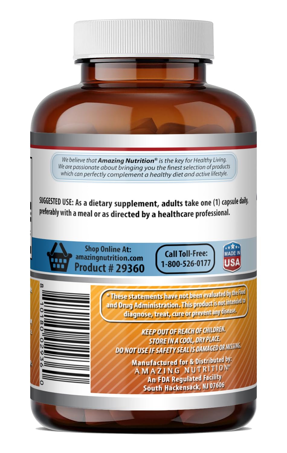 Riboflavine 400mg Amazing Nutrition avec capsule ouverte