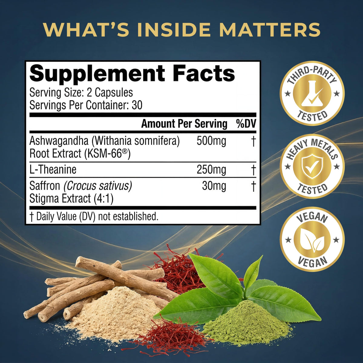 RIDGE SUPPLEMENTS Ashwagandha KSM-66 500mg capsules and lifestyle setting