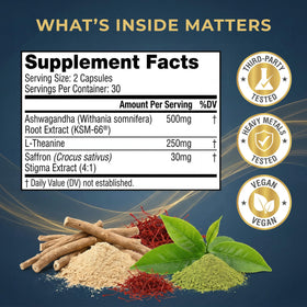 RIDGE SUPPLEMENTS Ashwagandha KSM-66 500mg capsules and lifestyle setting