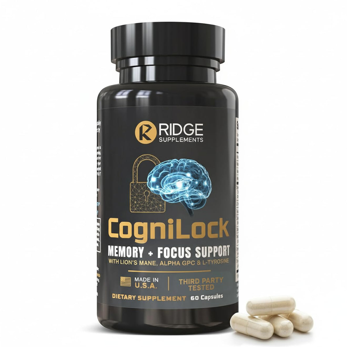 RIDGE SUPPLEMENTS CogniLock 12-in-1 complément cérébral 60 capsules