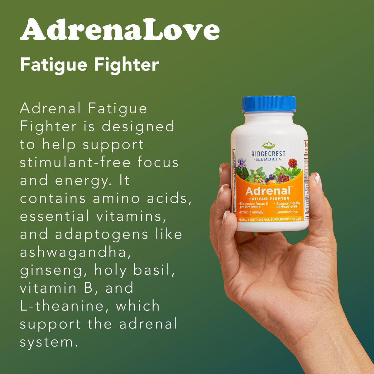 RidgeCrest Herbals AdrenaLove 60 Ct emballage