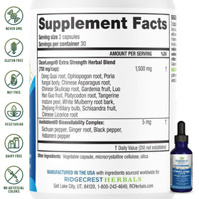 RidgeCrest Herbals ClearLungs Liquide 60 ml avec goutteur