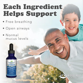 RidgeCrest Herbals ClearLungs Liquide 60 ml étiquette