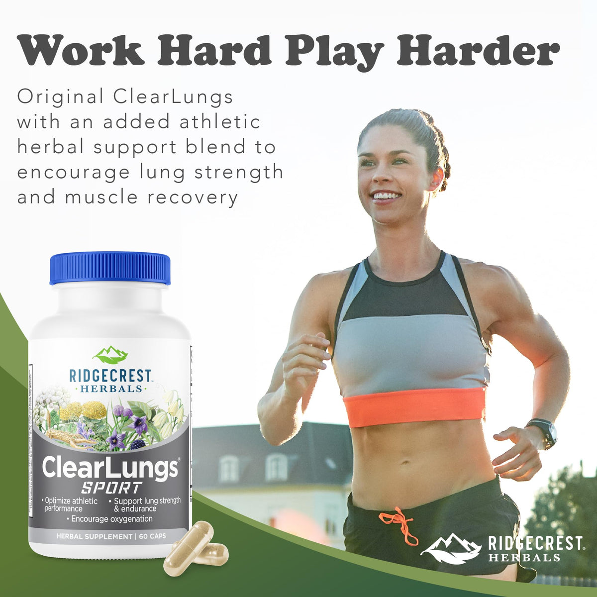 RidgeCrest Herbals ClearLungs Sport 60 Ct en contexte d'utilisation