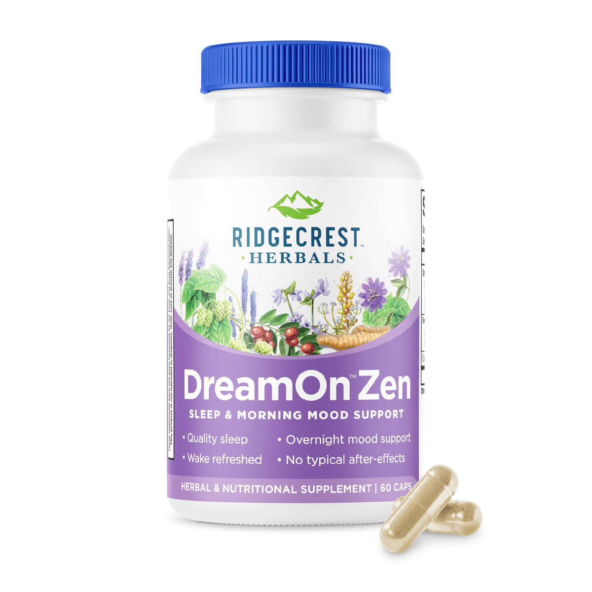 RidgeCrest Herbals DreamOn Zen 60 Ct flacon avant