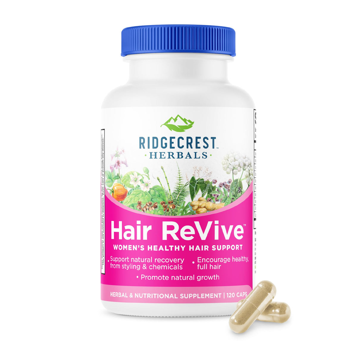 RidgeCrest Herbals Hair Revive 120 Ct flacon avant