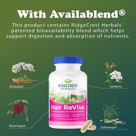 RidgeCrest Herbals Hair Revive flacon avec capsules à côté