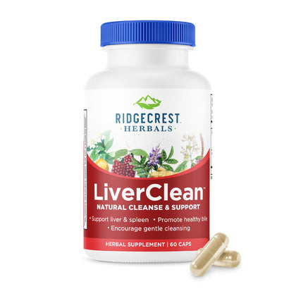 RidgeCrest Herbals LiverClean 60 capsules vue de face