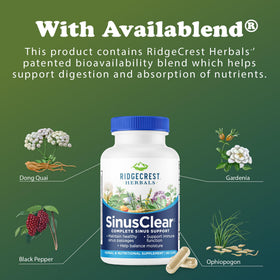 RidgeCrest Herbals SinusClear avec d'autres compléments alimentaires