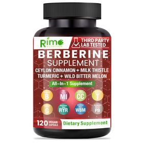 Rimo Nutrition Complément Alimentaire 8-en-1 Berbérine 120 Capsules vue de face