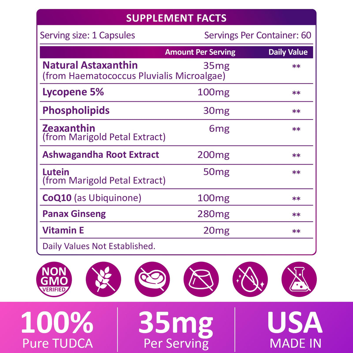 RimTuku Astaxanthine 9-en-1 capsules on a table