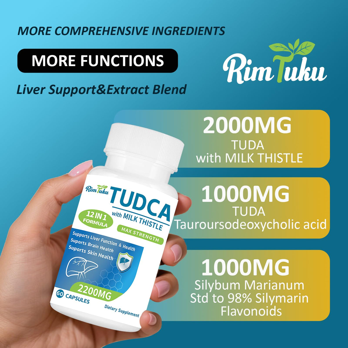 RimTuku TUDCA 2200MG arrière de l'emballage
