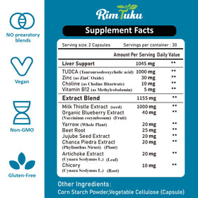RimTuku TUDCA 2200MG capsules dans un verre d'eau