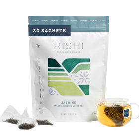 Rishi Tea sachets de thé vert bio au jasmin, emballage avant
