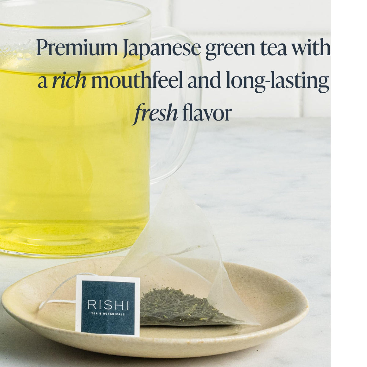 Rishi Tea Sachets de Thé Vert Sencha Bio - Vue d'ensemble de l'emballage
