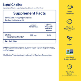 Ritual Choline 550mg capsules avec une cuillère de complément alimentaire