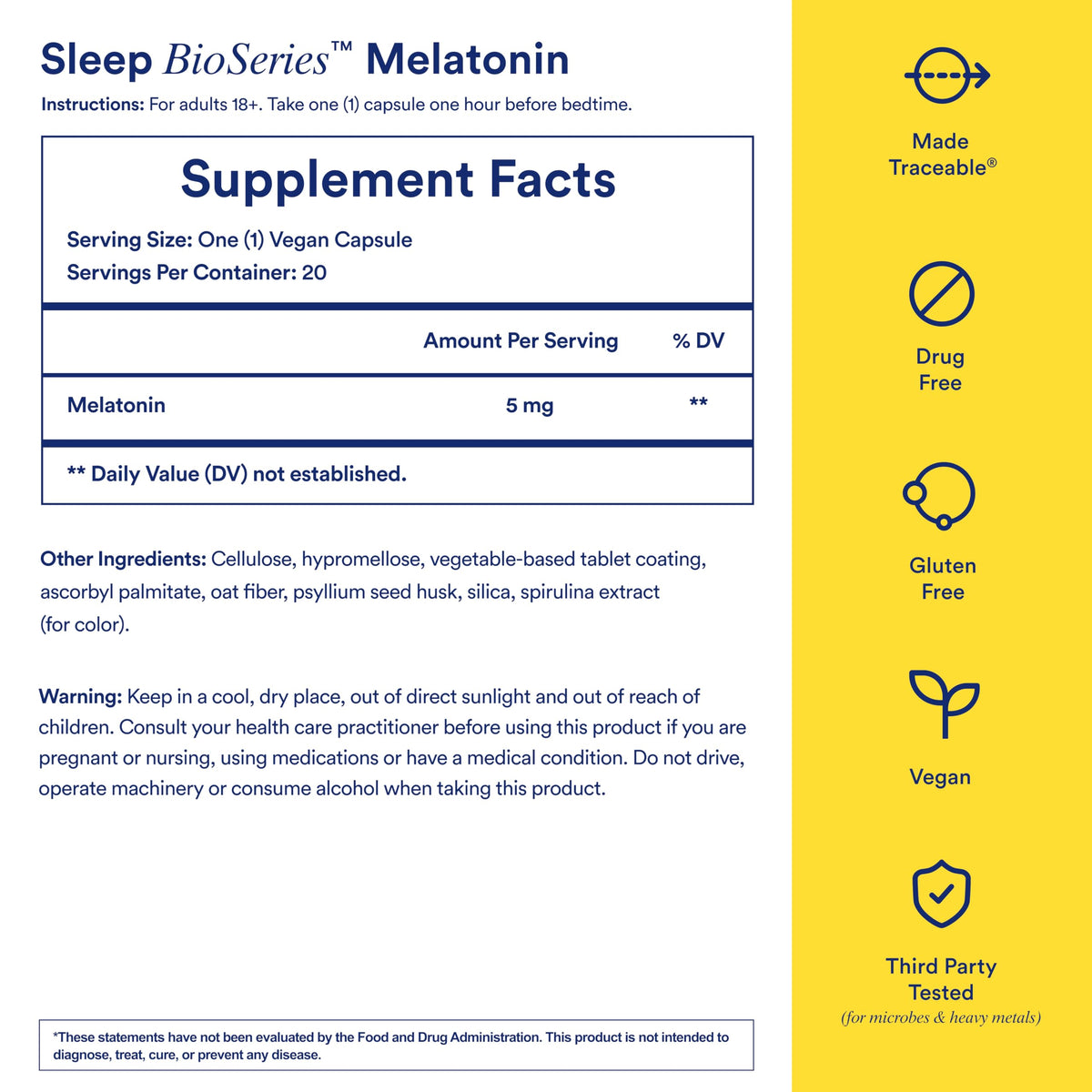 Ritual Mélatonine 5mg capsules au-dessus de la boîte