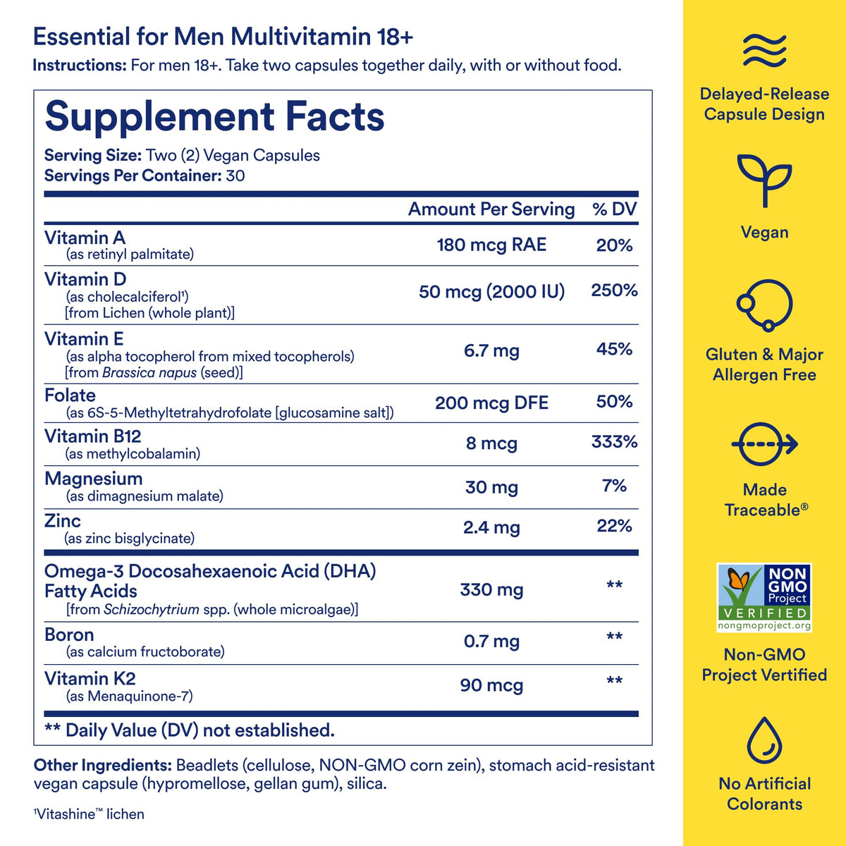 Ritual Multivitamine Essentielle pour Hommes 18+ - Ingrédients principaux