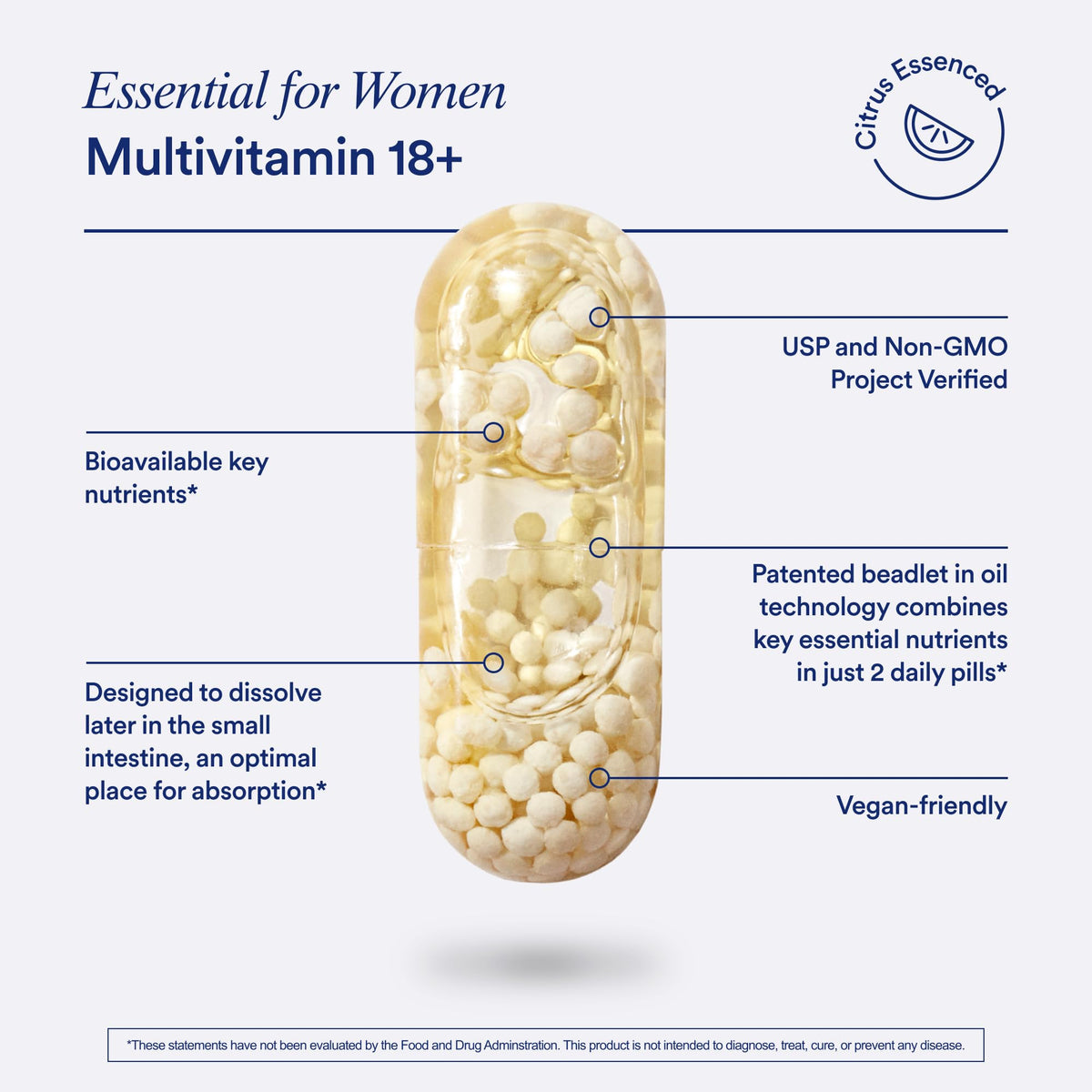 Ritual Multivitamines Essentielles pour Femmes 18+ sur fond naturel