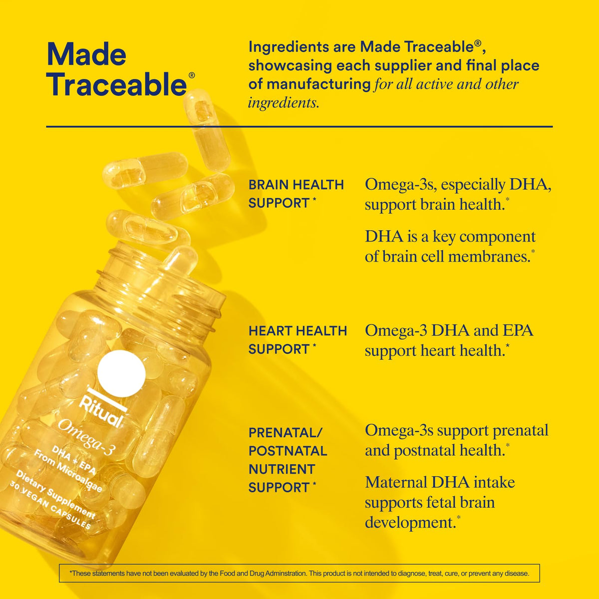 Ritual Omega 3 Vegan capsule ouverte avec contenu visible