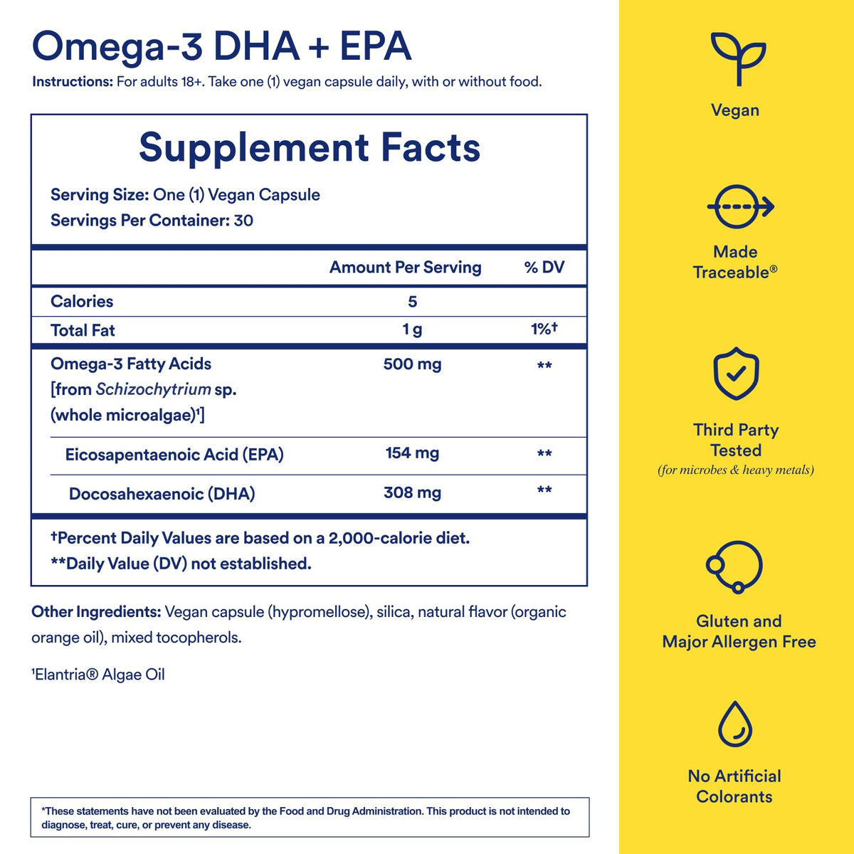 Ritual Omega 3 Vegan illustration des ingrédients