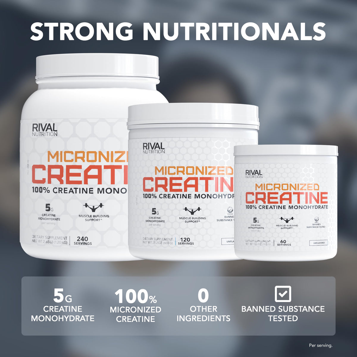 Rivalus Poudre de Créatine Micronisée 1352g à mélanger dans un shake