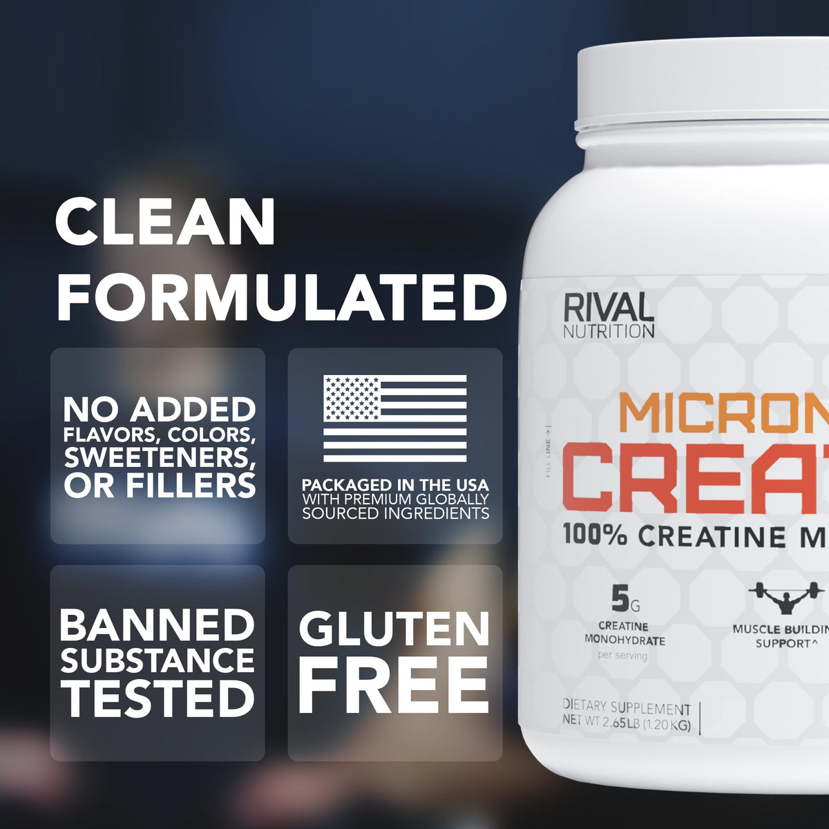 Rivalus Poudre de Créatine Micronisée 1352g emballage