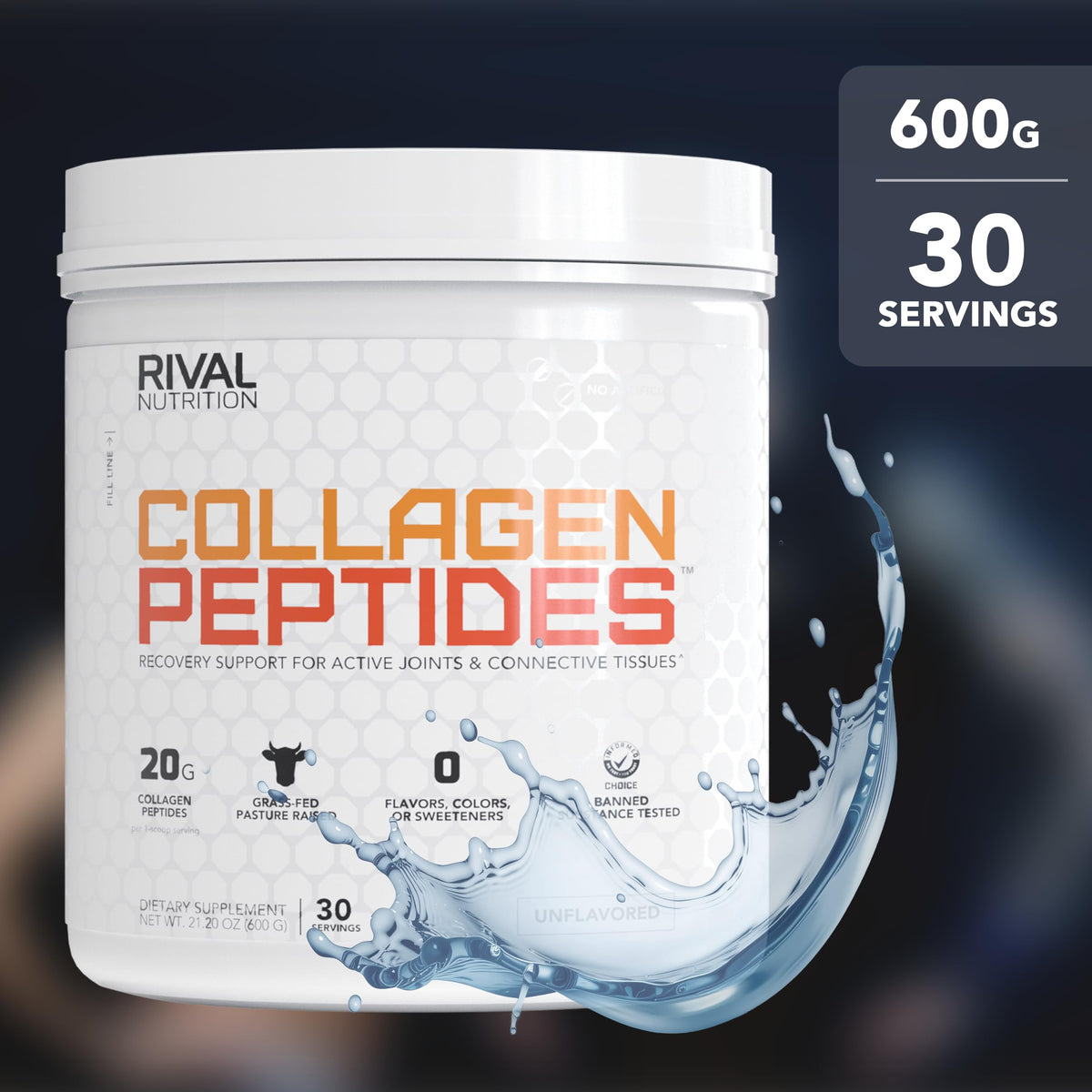 Rivalus Poudre de Peptides de Collagène 730g, vue de côté
