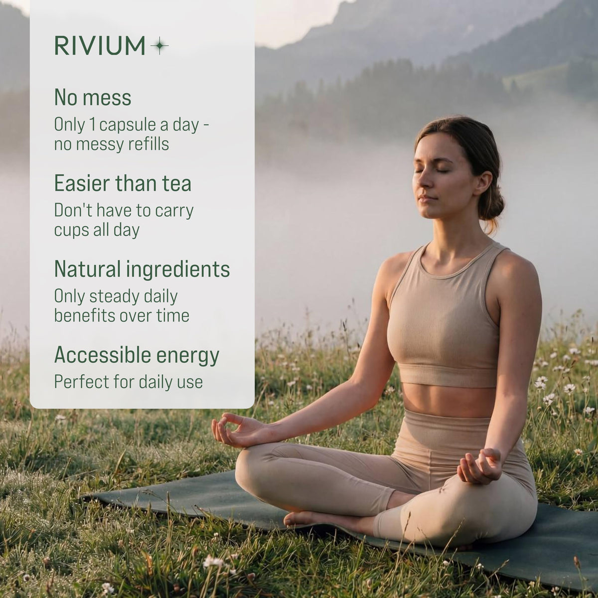 Rivium extrait de thé vert 500 mg capsules dans une main