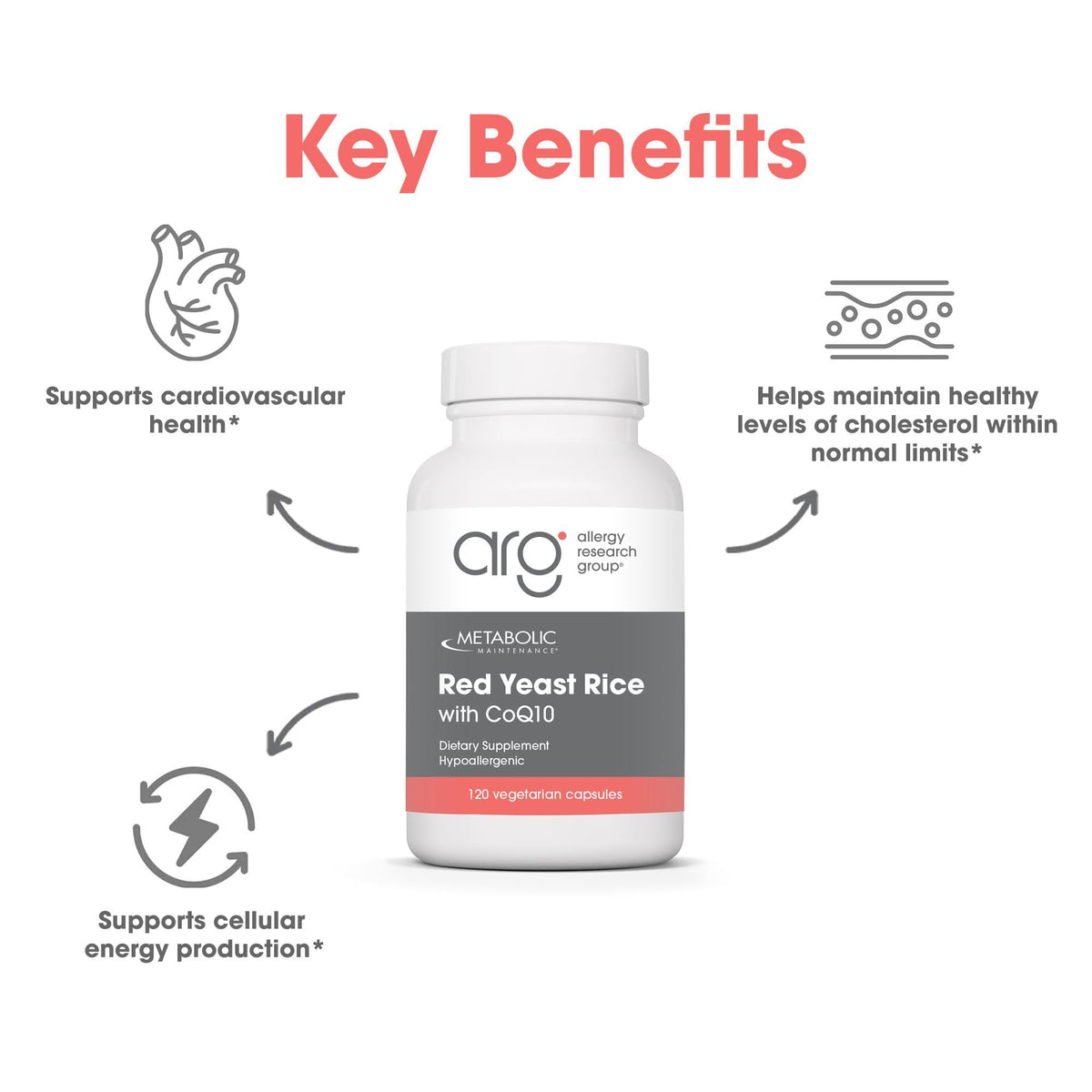 Riz de Levure Rouge avec CoQ10 a balanced routine Maintenance sur une table