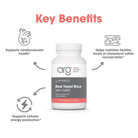 Riz de Levure Rouge avec CoQ10 a balanced routine Maintenance sur une table