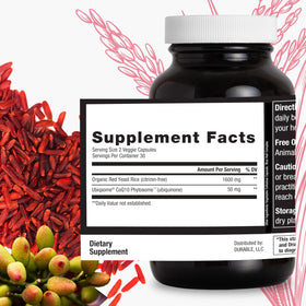 Riz de Levure Rouge Durable 1 600 mg sur fond blanc