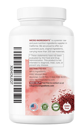 Riz de Levure Rouge Micro Ingredients sur une table avec d'autres compléments