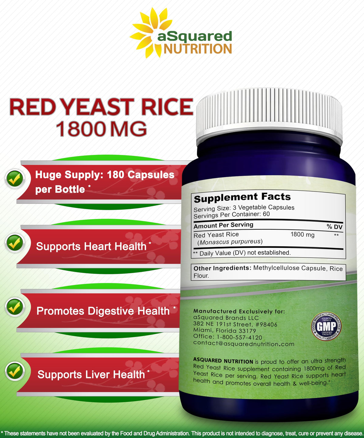 Riz Rouge aSquared Nutrition avec capsules sur une table