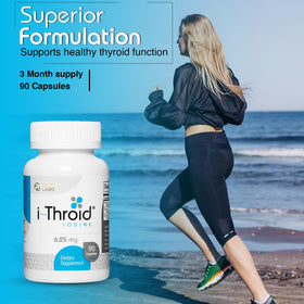 RLC Labs i-Throid 6,25 mg capsules sur fond blanc
