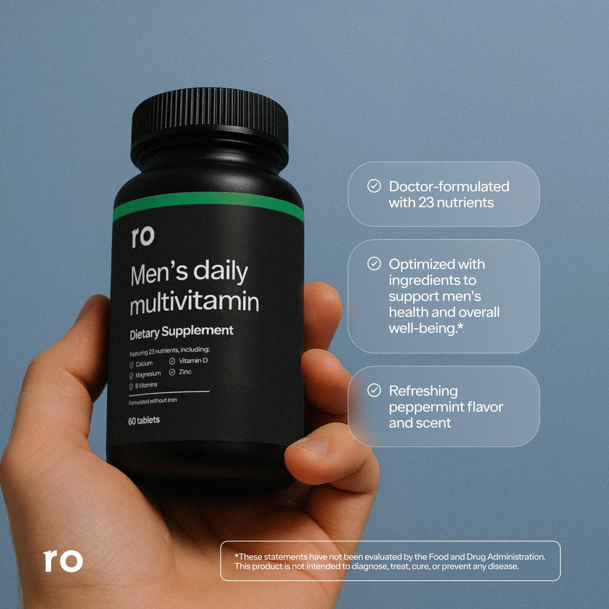 Ro Multivitamines Quotidiennes pour Hommes, comprimés menthe