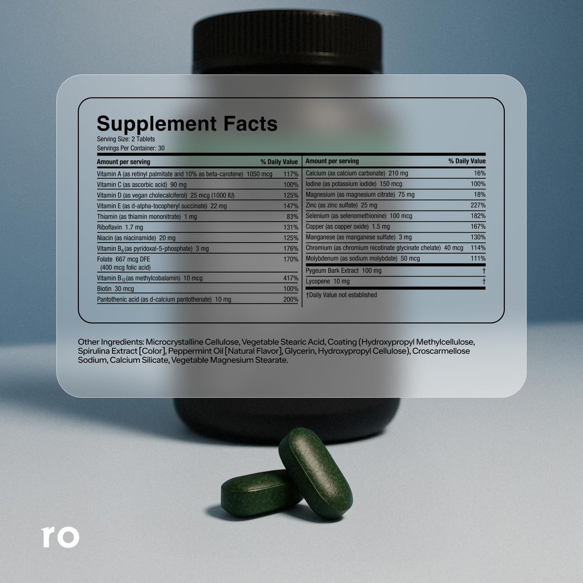 Ro Multivitamines Quotidiennes pour Hommes, prise d'un comprimé