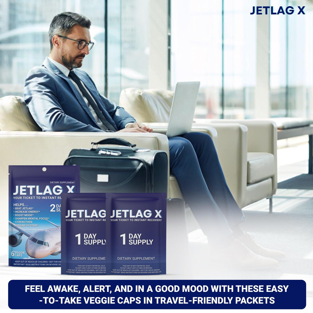 ROCK SOLID JetLagX format de 2 jours avec 6 capsules
