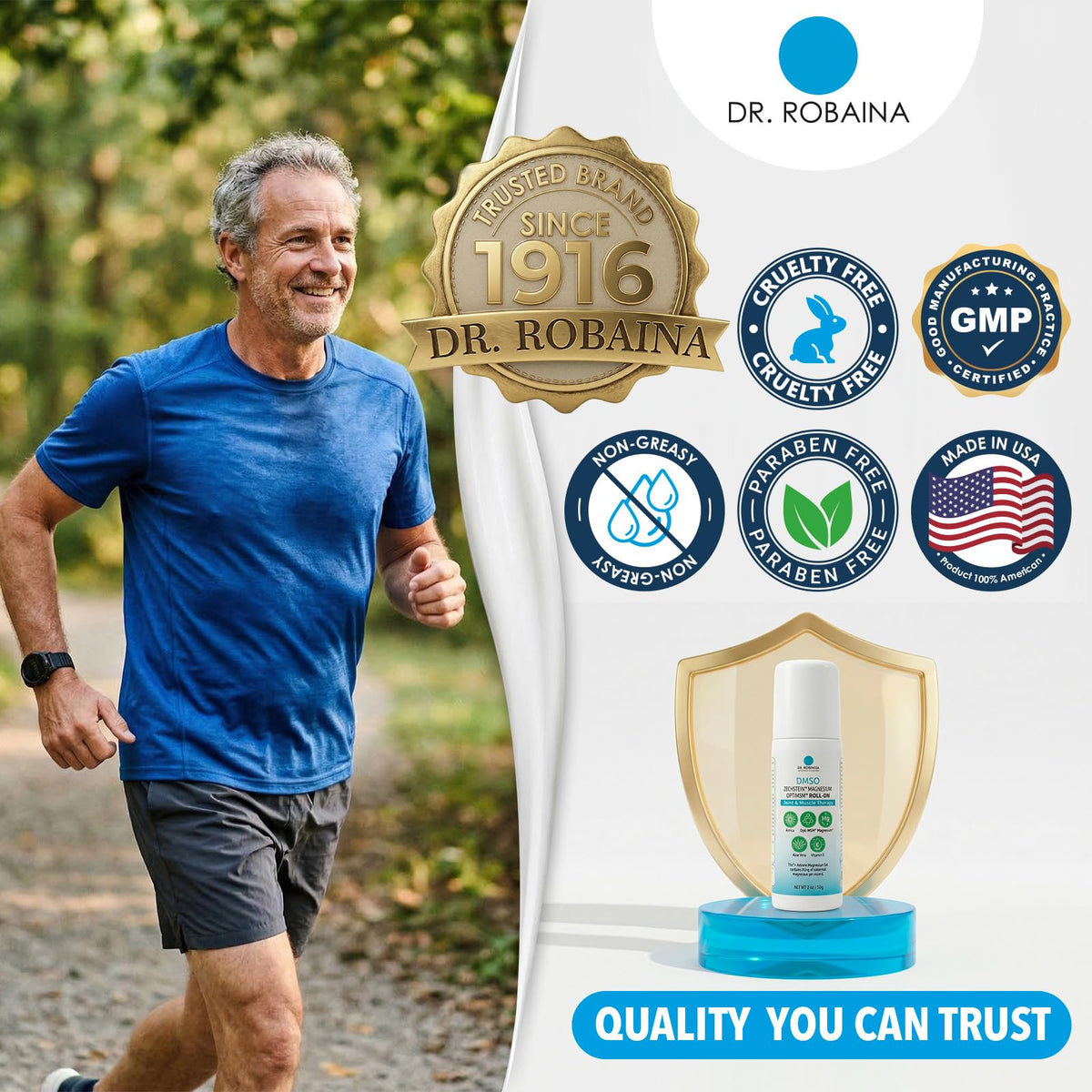 Roll-On DMSO Dr. Robaina 3 oz en utilisation au gym