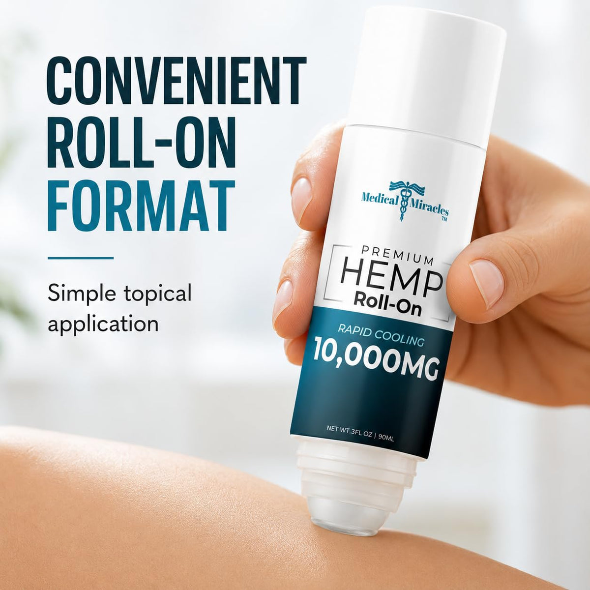Roll-On Huile de Chanvre 10 000mg à côté d'un équipement de sport