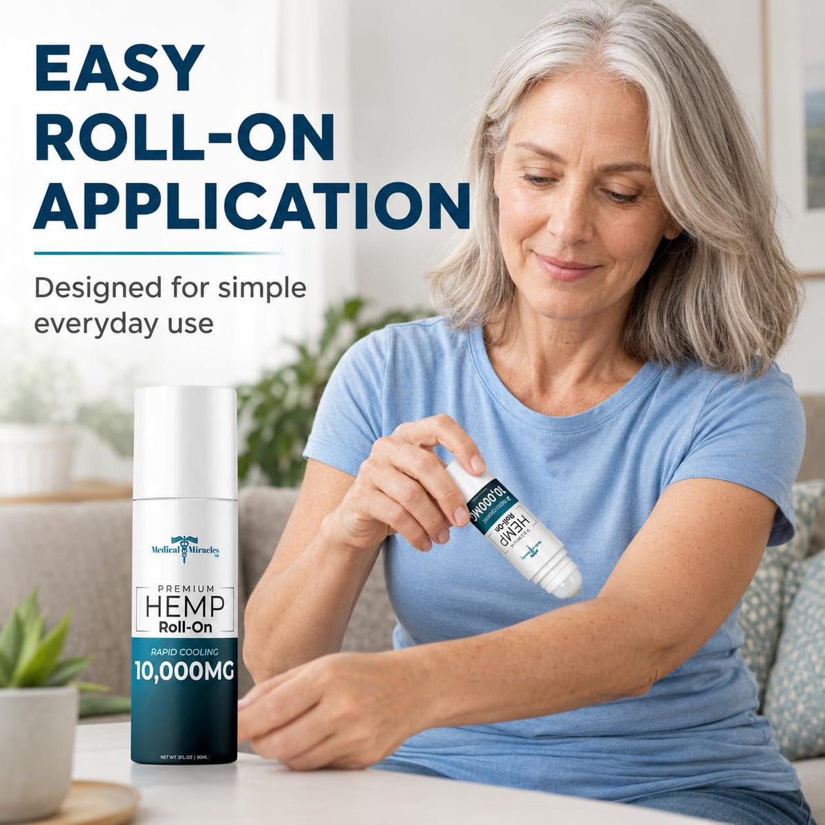 Roll-On Huile de Chanvre 10 000mg et son emballage