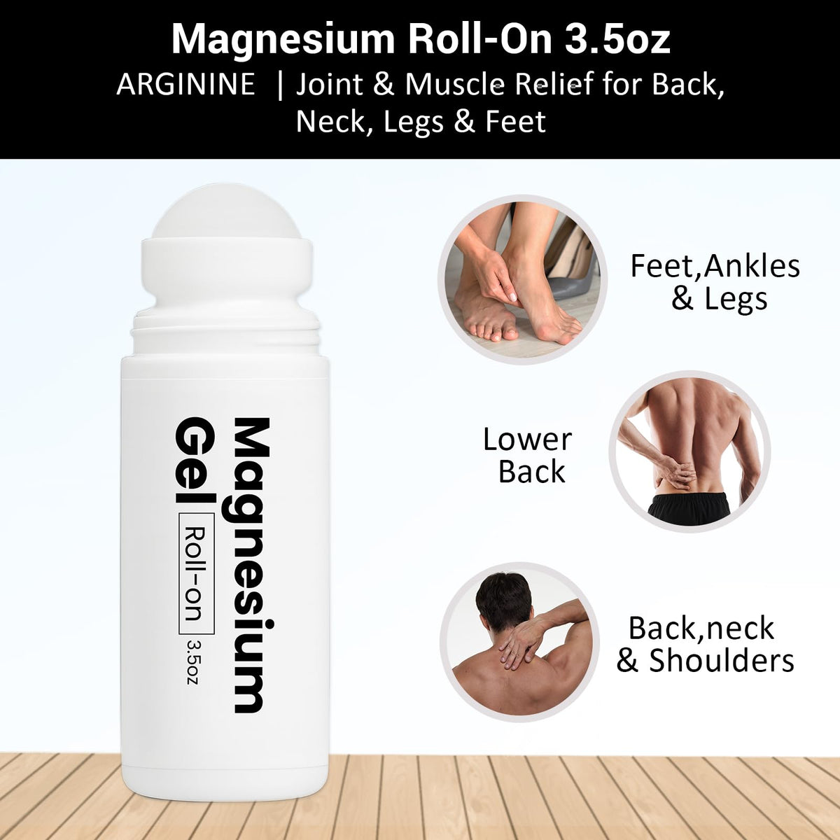 Roll-On Magnésium 3oz dans un sac de sport