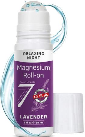 Roll-On Magnésium Lavande Seven Minerals vue avant avec étiquette