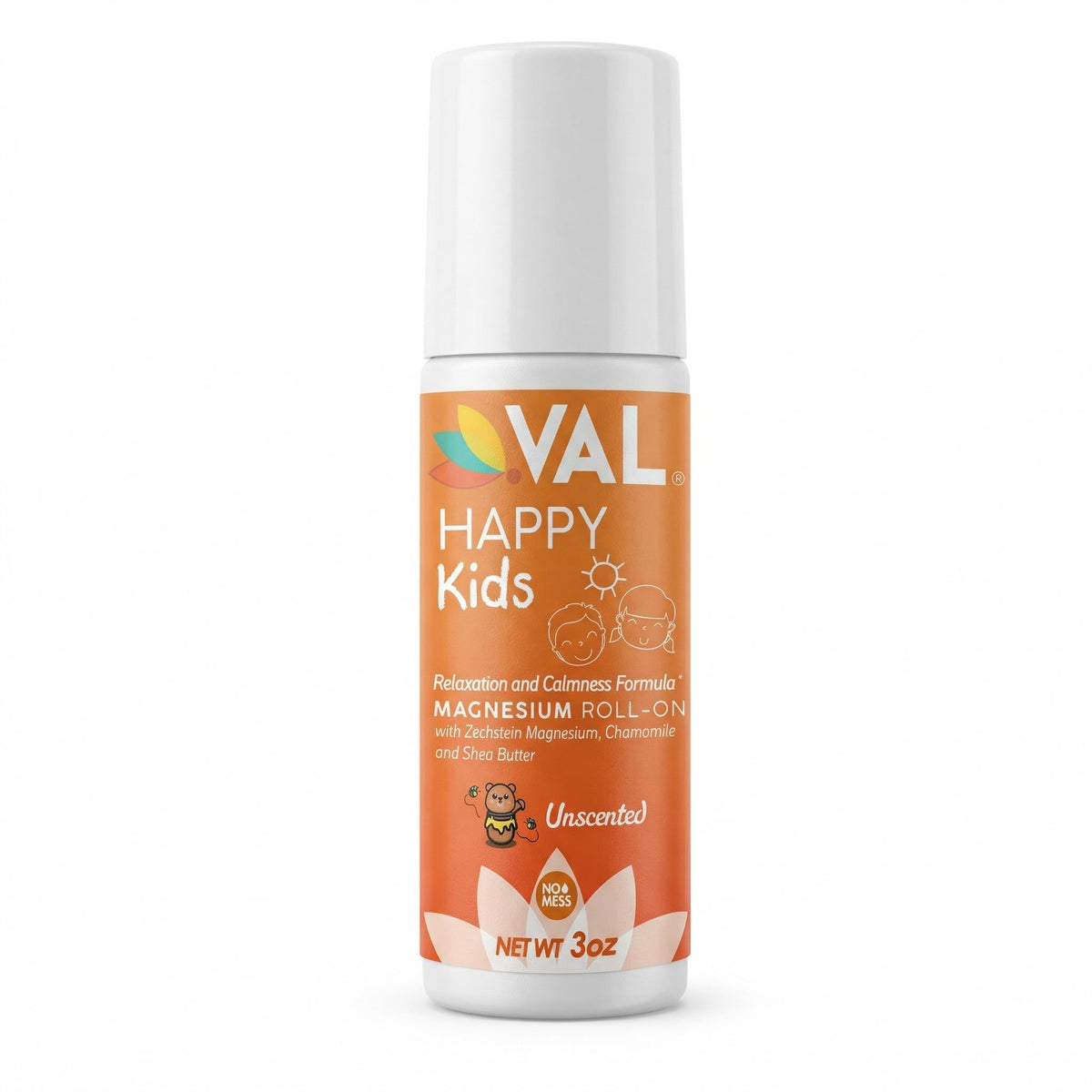 Roll-On Magnésium VAL pour enfants 3 oz vue de face