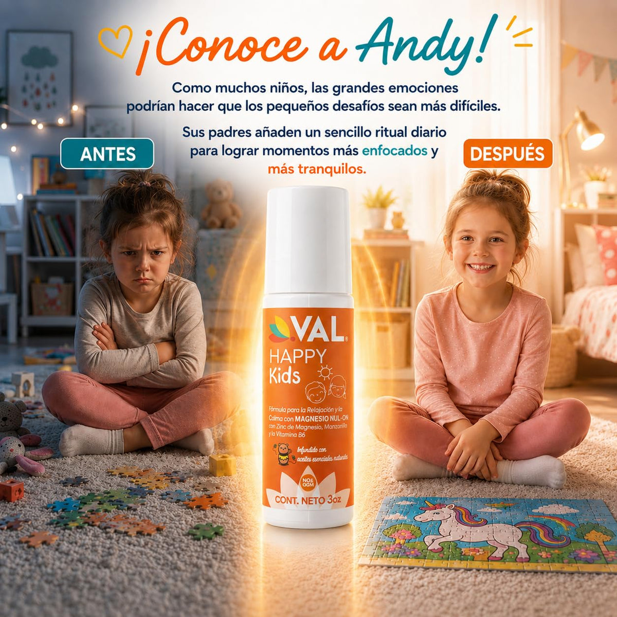 Roll-On Magnésium VAL pour Enfants avec ingrédients naturels
