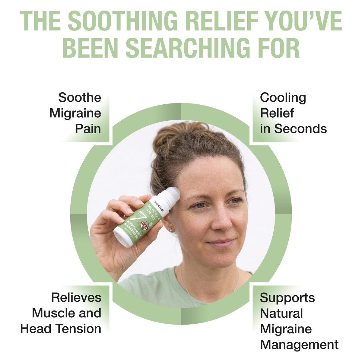 Roll-On Migraine Seven Minerals près d'un ordinateur au bureau