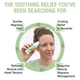 Roll-On Migraine Seven Minerals près d'un ordinateur au bureau