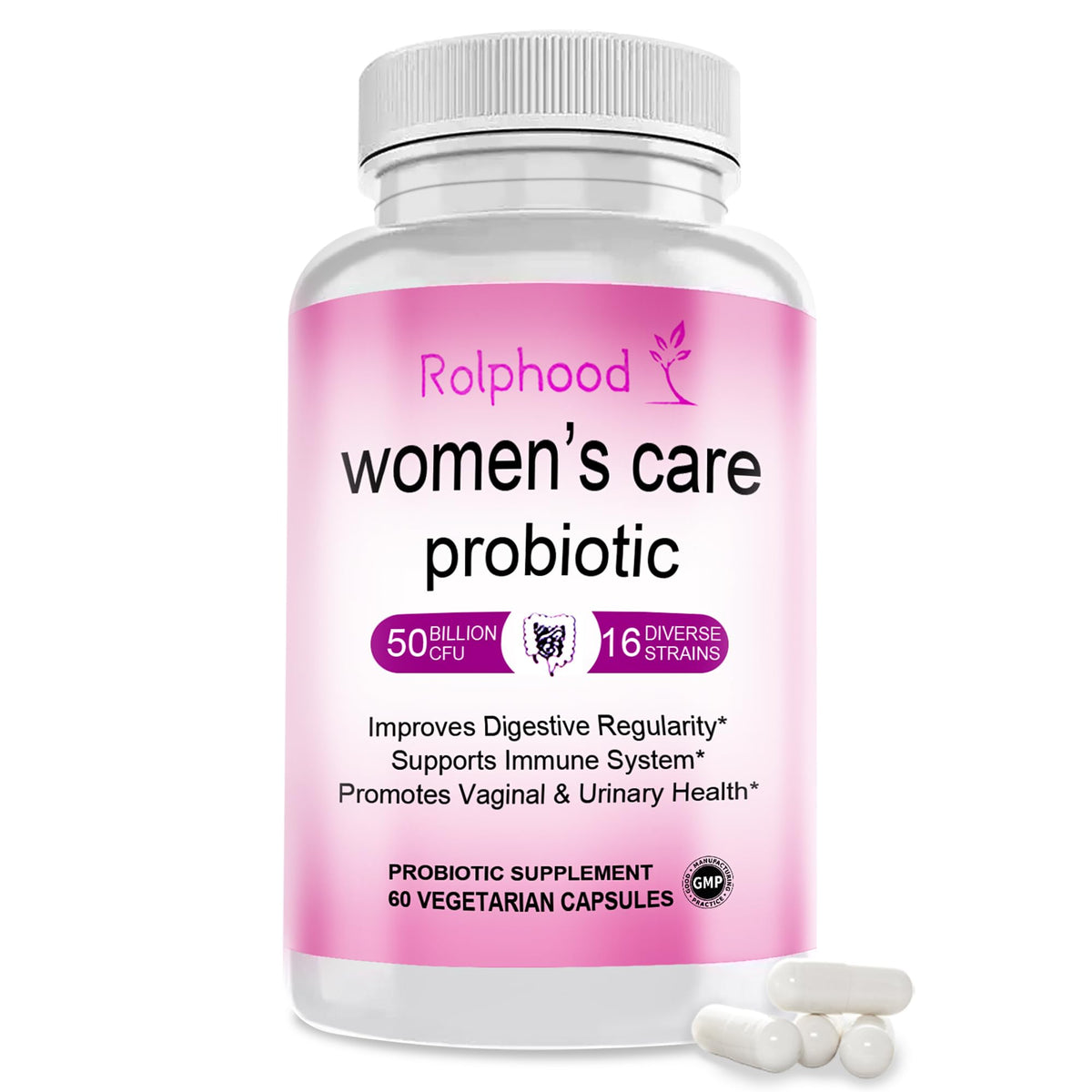 Rolphood Probiotique Vaginal 60 capsules vue de face