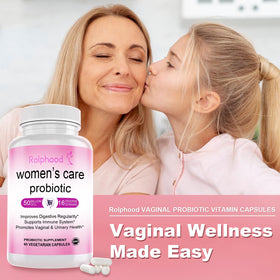 Rolphood Probiotique Vaginal capsules sur une surface en bois